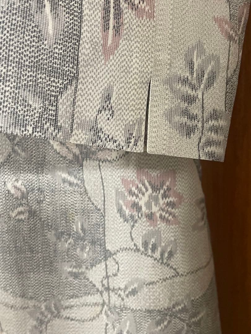 着物リメイク☆458大島紬コクーンチュニックワンピース／サイズL～LL