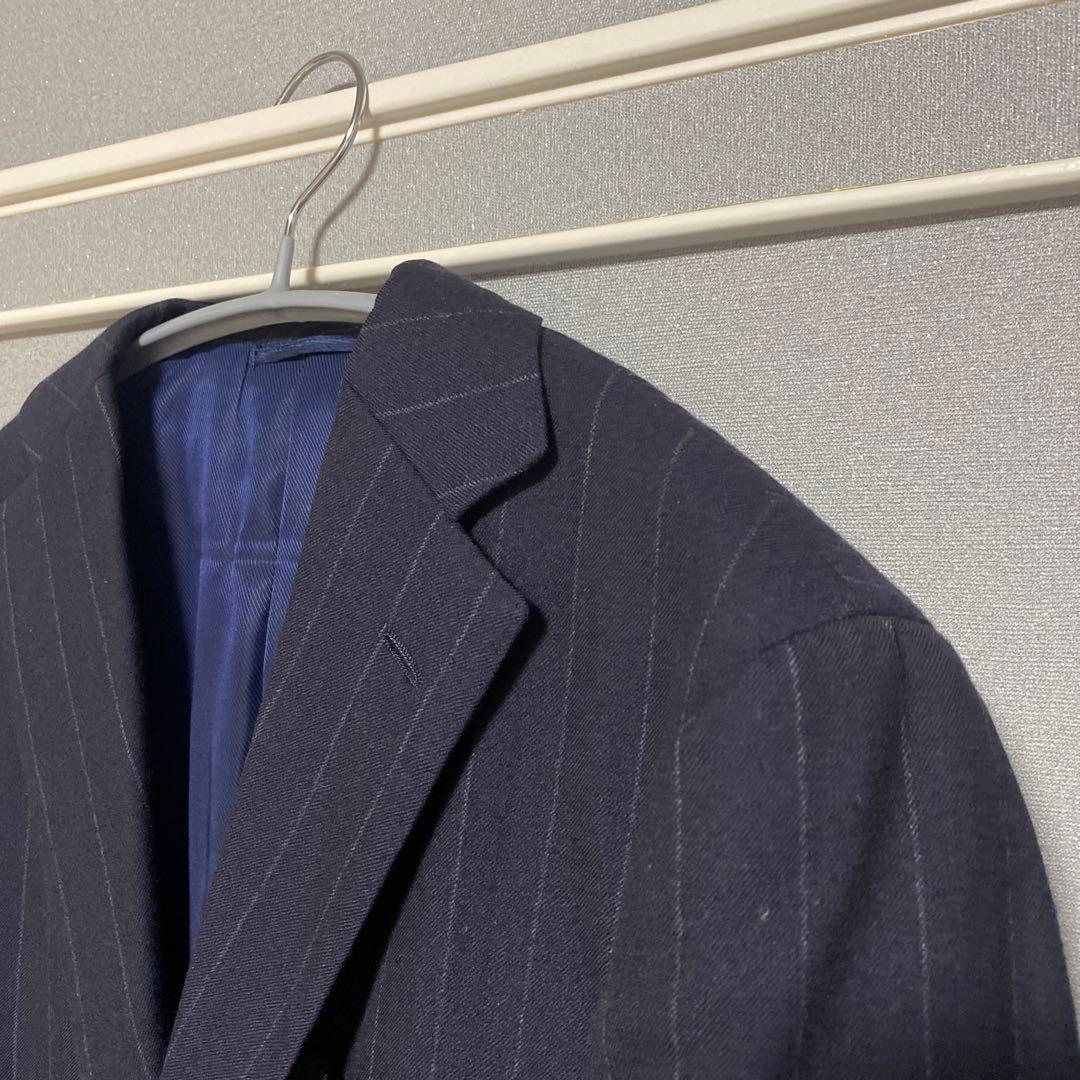 ネイビー ストライプ スーツ セット BEAMS F ジャケット スラックス