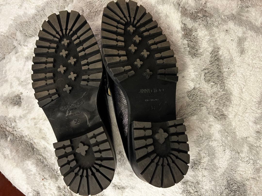 JIMMY CHOO ブラックローファー ビジュー36