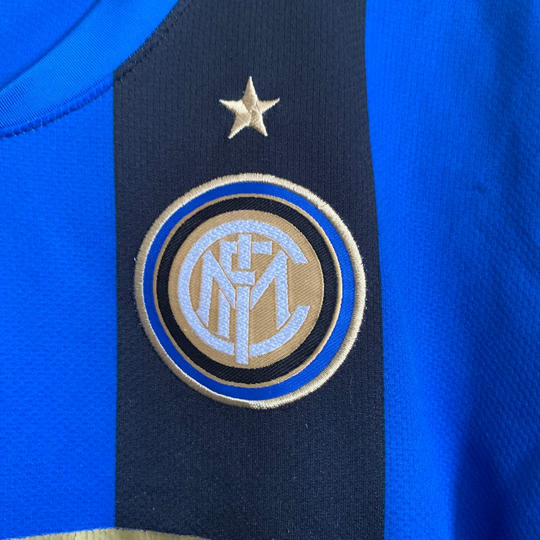 NIKE インテル ユニフォーム Lサイズ ゴールド刺繍×青黒ストライプ