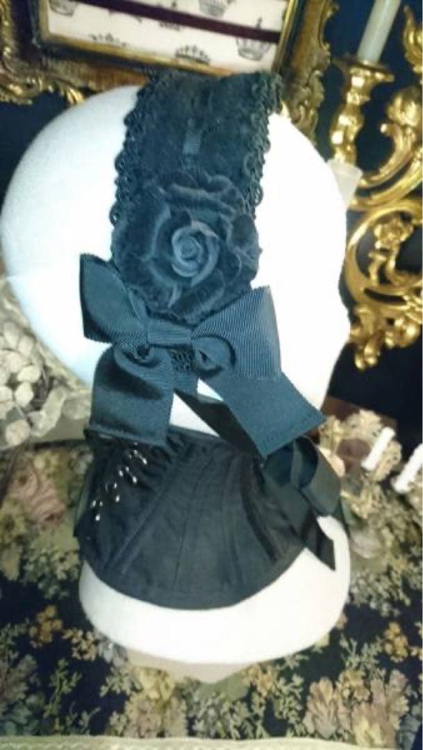 Victorian Maiden 初期　別珍クロウディアヘッドドレス　ブラック