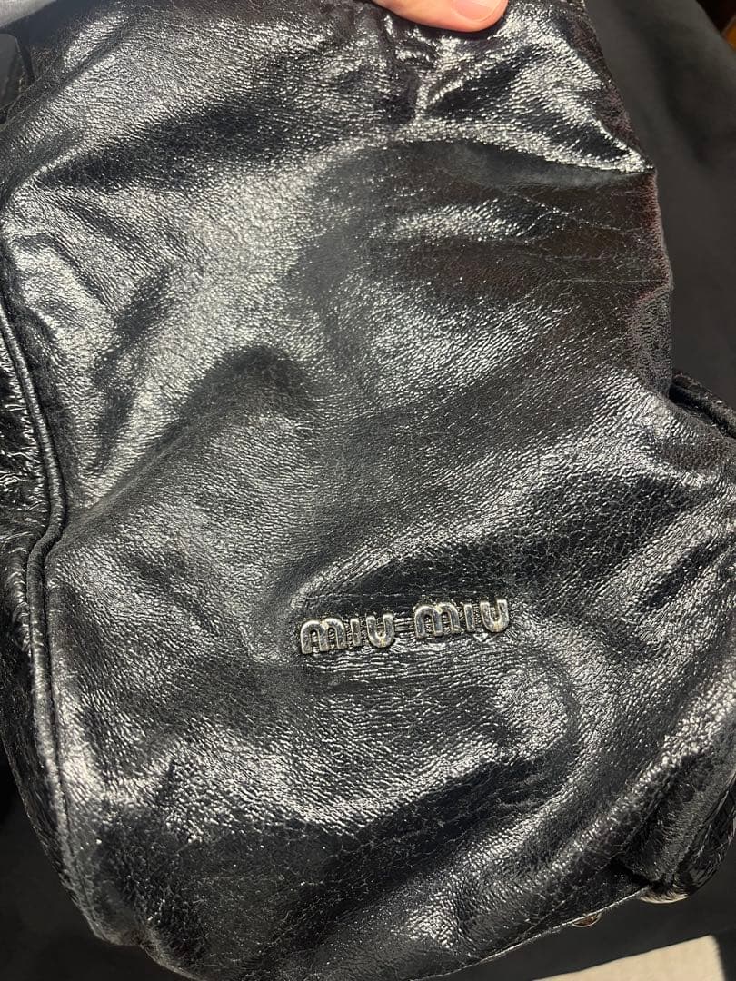コ*ナ様 Miu Miu ブラックレザー ハンドバッグ