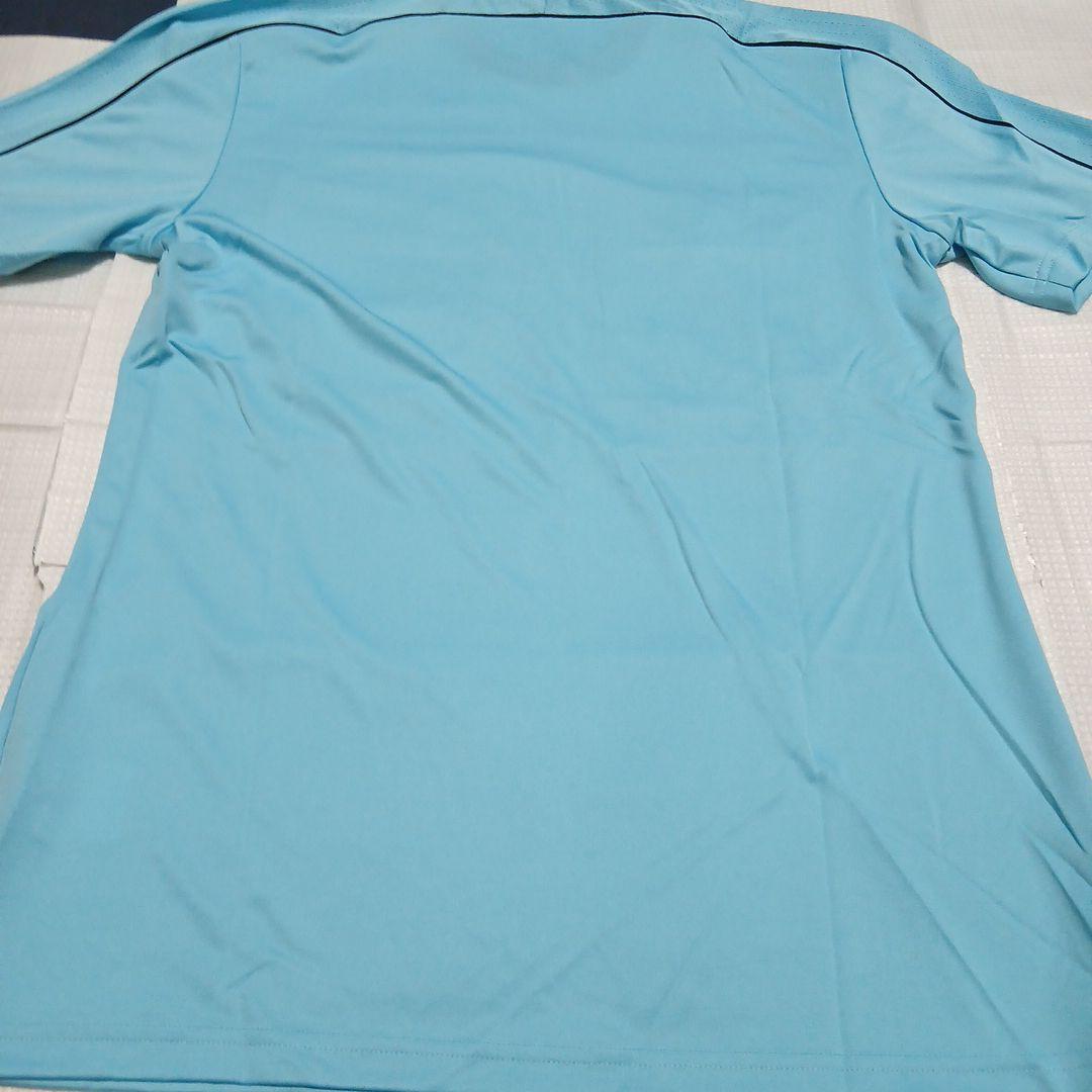 adidas ブルー/ブラック サッカーシャツ サイズO