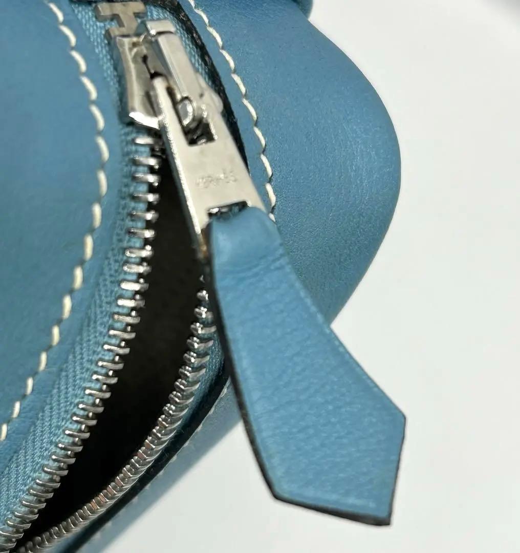 エルメス　ペンケース　ライト　ブルー　箱付き