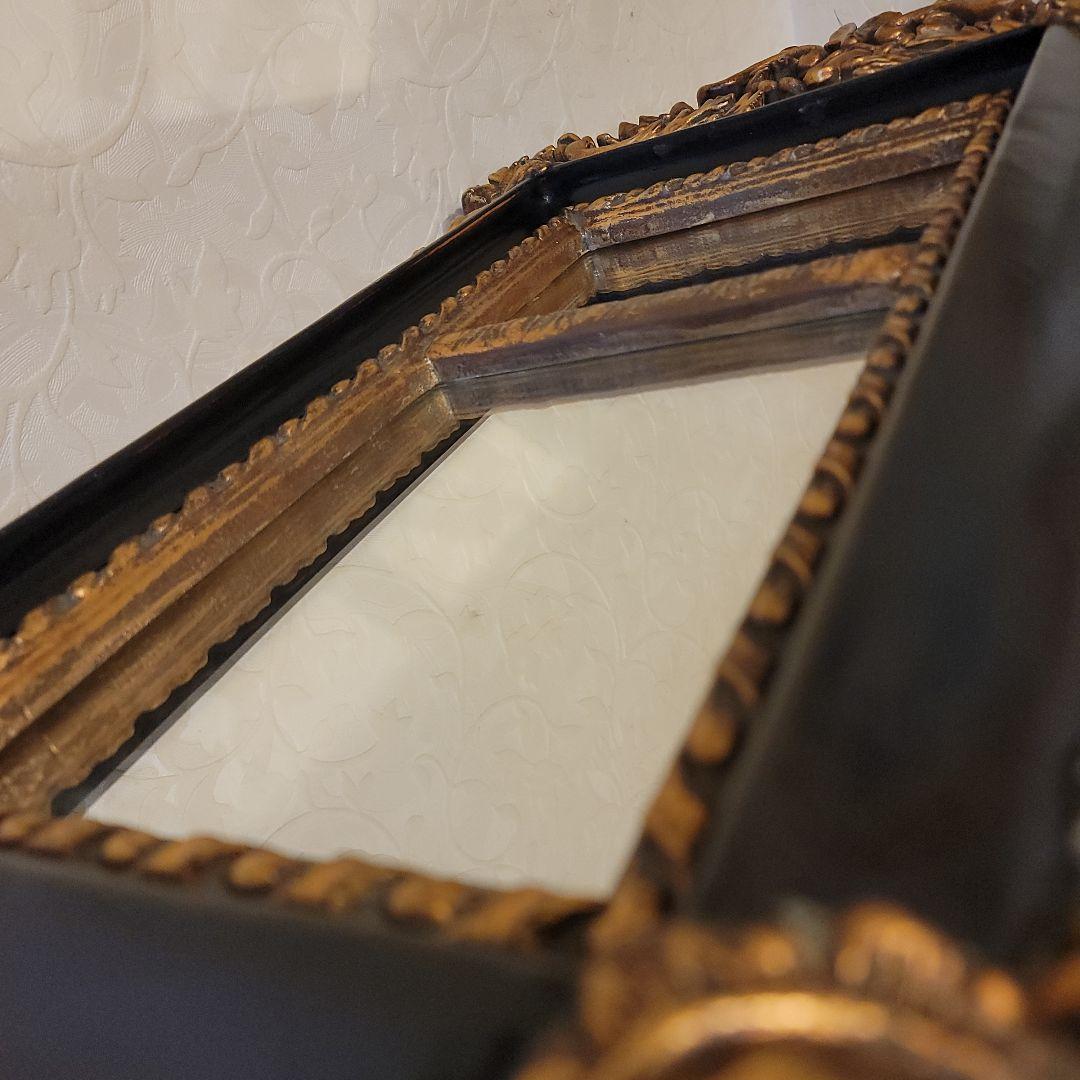 クラシカルな バロック調　 壁掛け鏡 　ウォールミラー　アンティークヴィンテージ