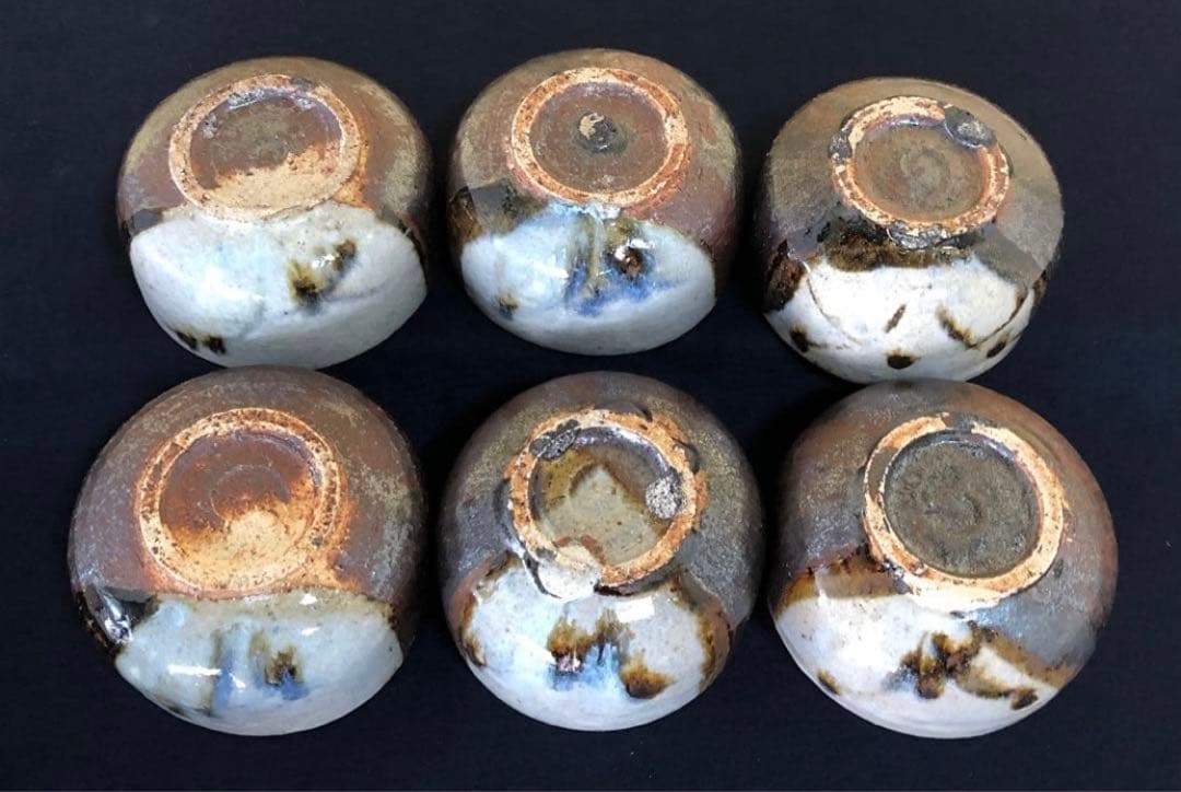 《R》廣永窯 黒織部 蓋物6客 坪島土平 共箱　260128く2