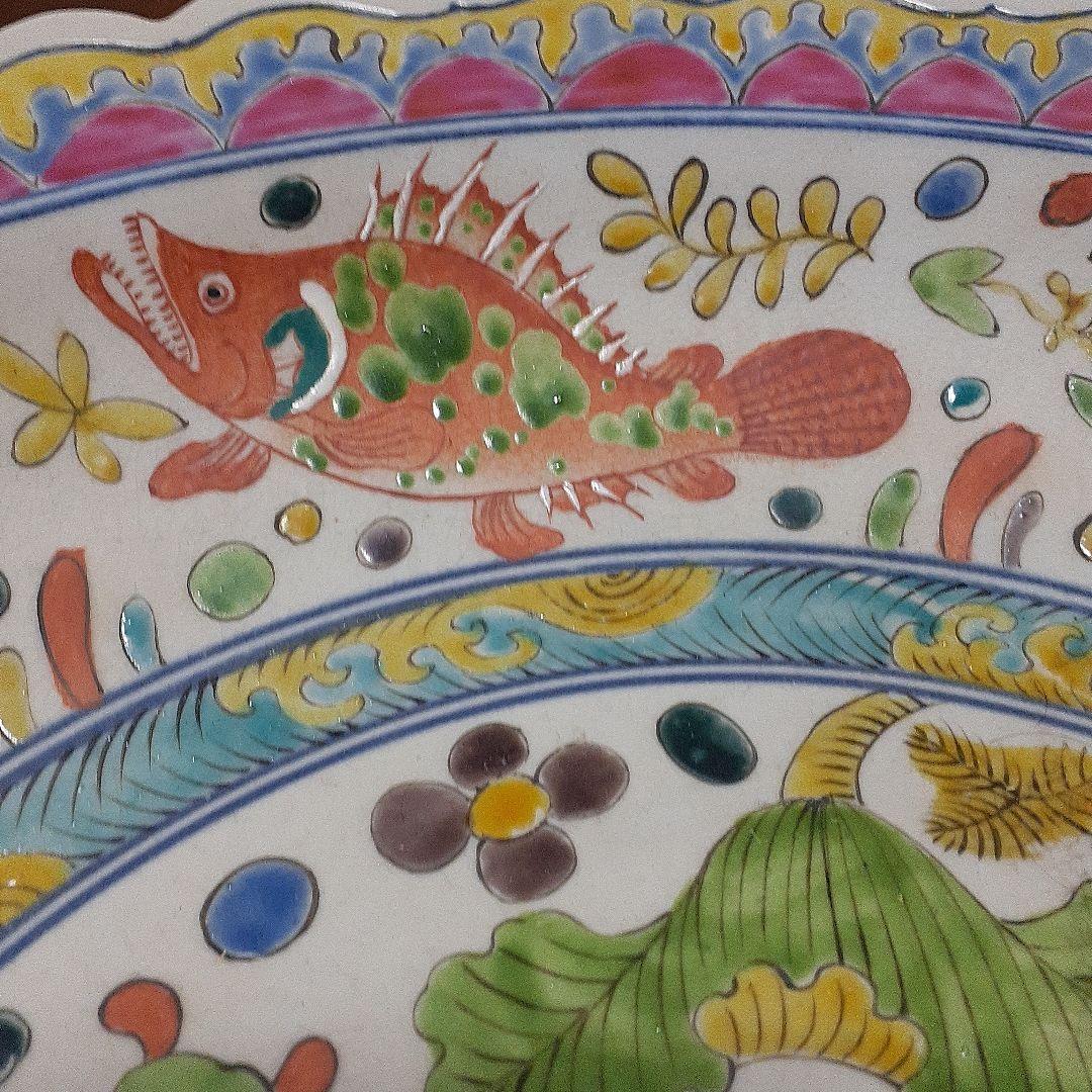 中国大明嘉靖年製魚藻文大皿