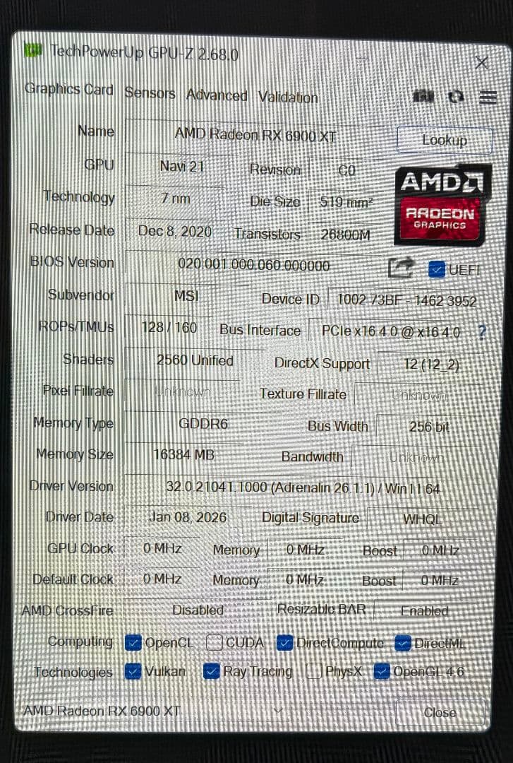 グラフィックボード・グラボ・ビデオカード Radeon RX 6900 XT GAMING X TRIO 16G