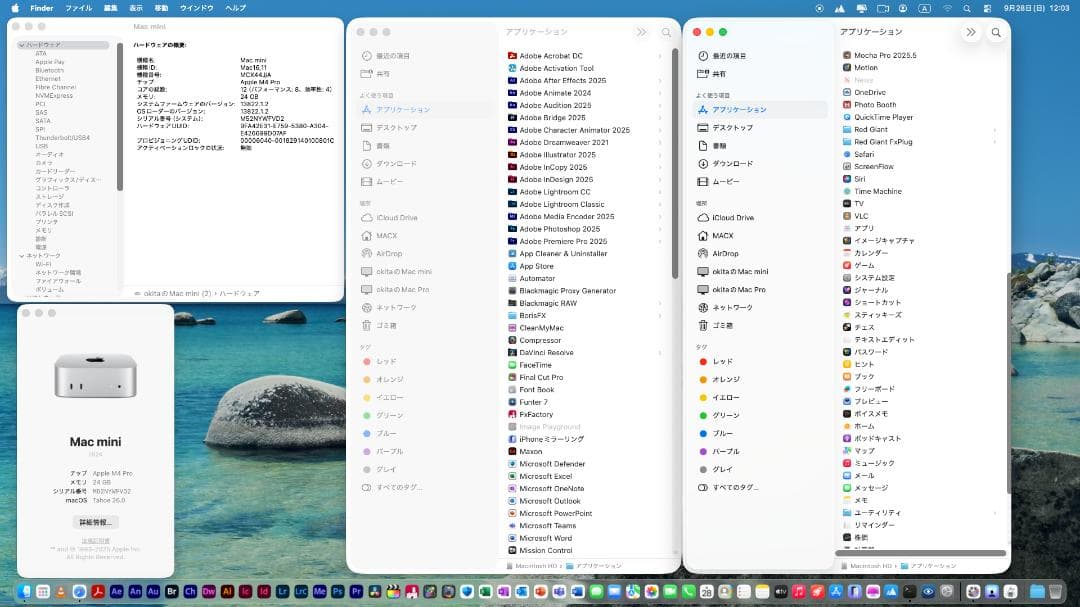 Mac mini M4 Pro メモリ24GB SSD512GB 動画編集用