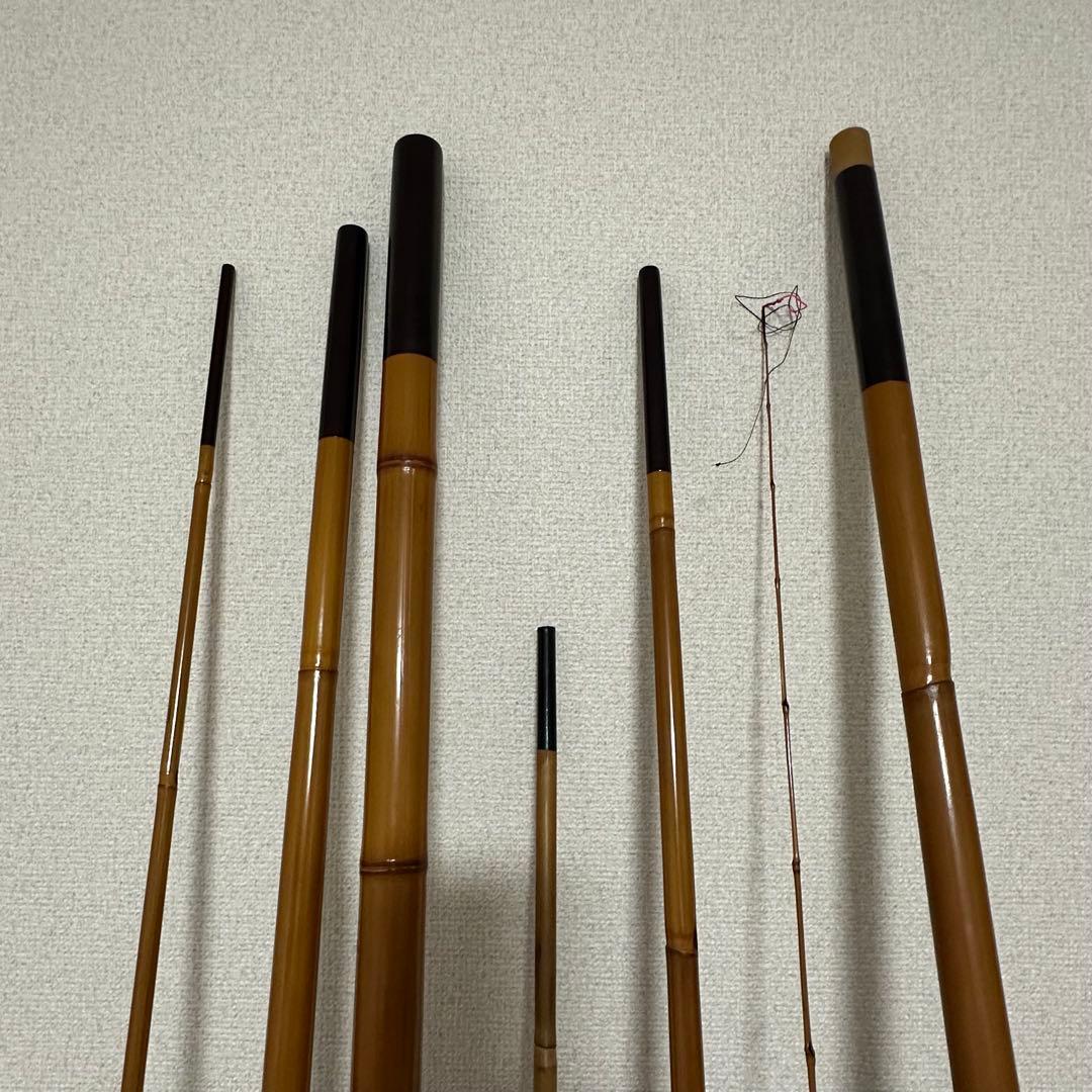 激レア! 島田一郎 島田汀石 作 6本継? 竹竿 木製 1978年製 和竿