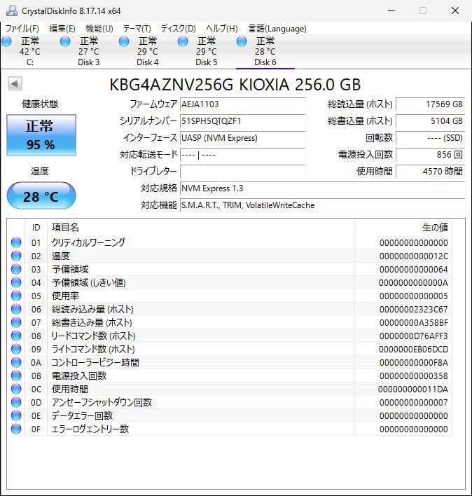 KIOXIA② NVMe 256GB M.2 SSD 4枚セット【0210】