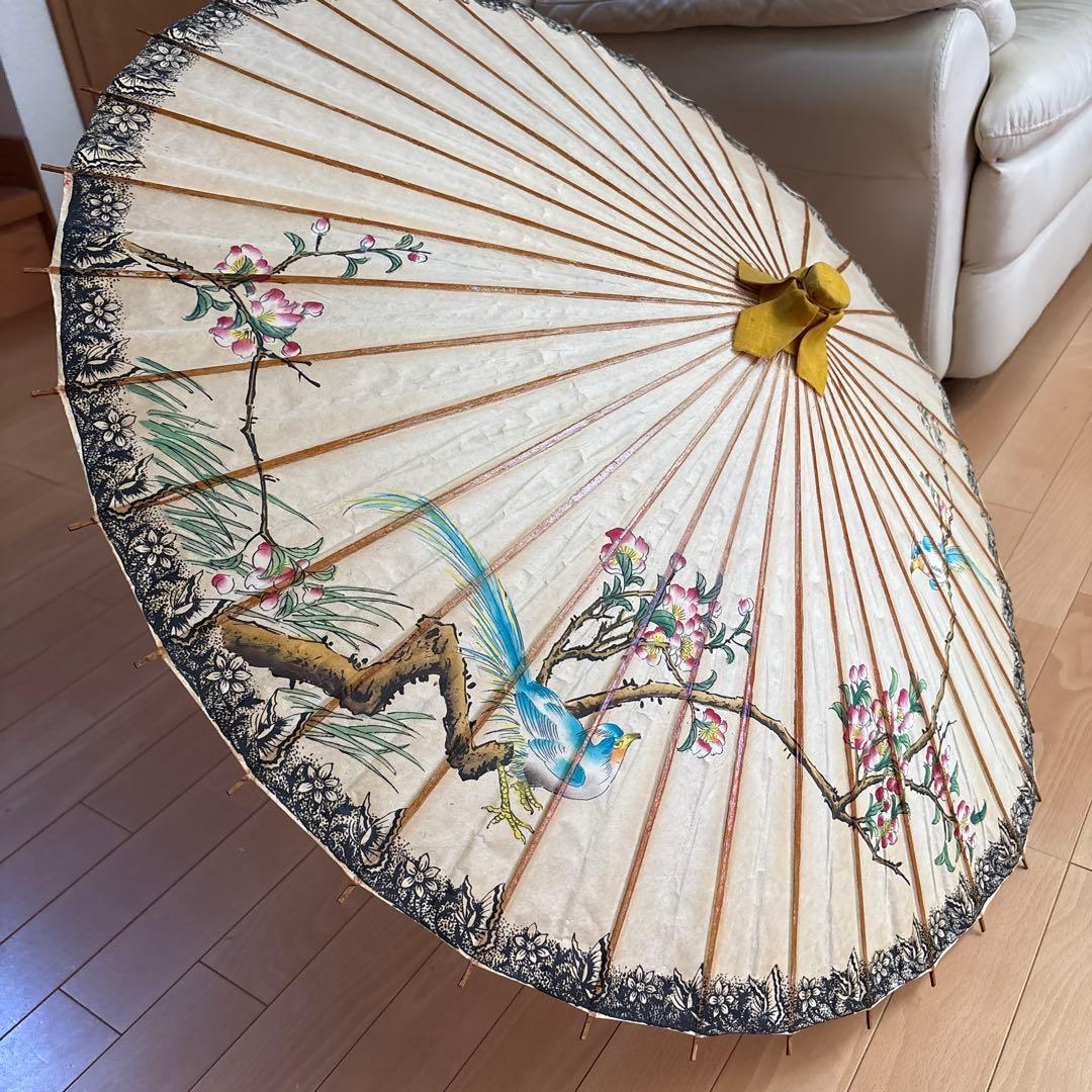 フランス　アンティーク　ヴィンテージ　傘　蛇目傘