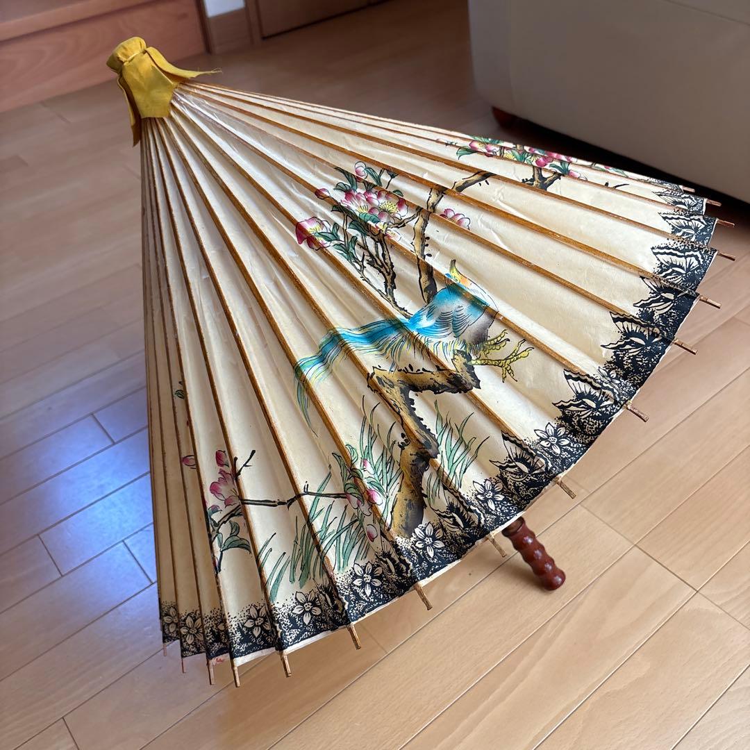 フランス　アンティーク　ヴィンテージ　傘　蛇目傘