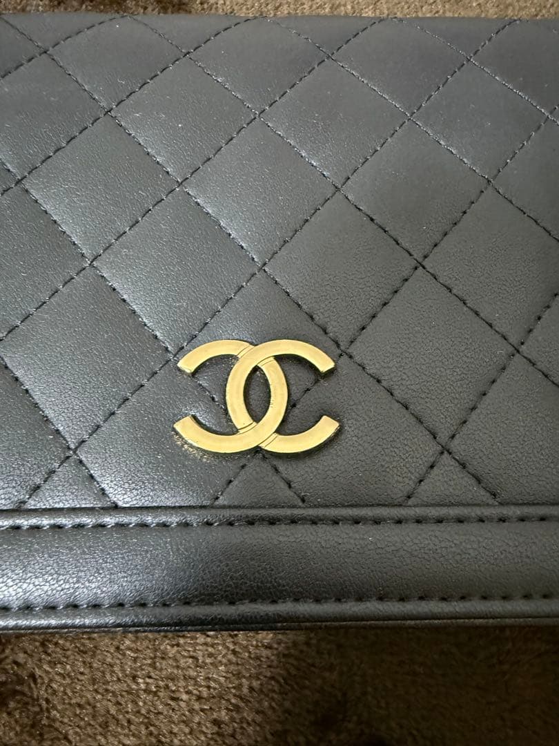 CHANEL グレー キルティング ショルダーバッグヴィンテージ
