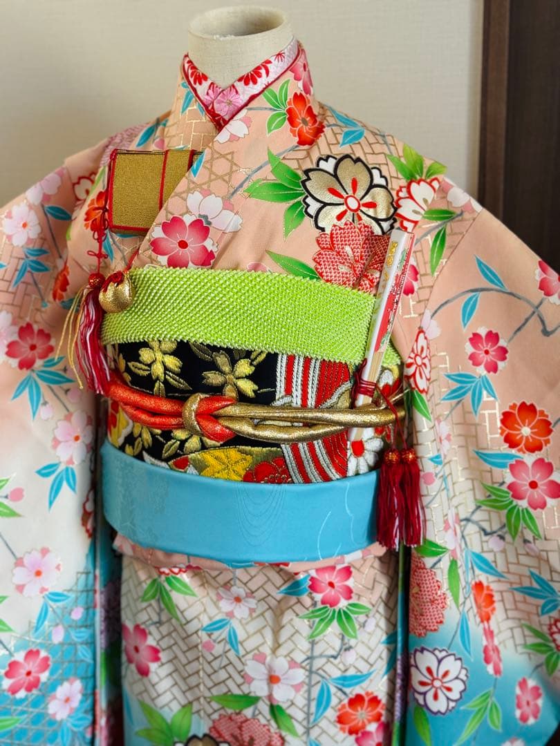 専用です★正絹　枝垂れ桜の華やかな7歳着物フルセット