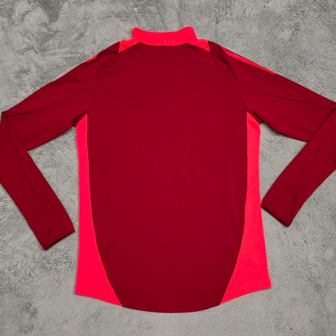 adidas　アディダス　ジャージ上下　L　XL　レッド　ハーフジップ　長袖
