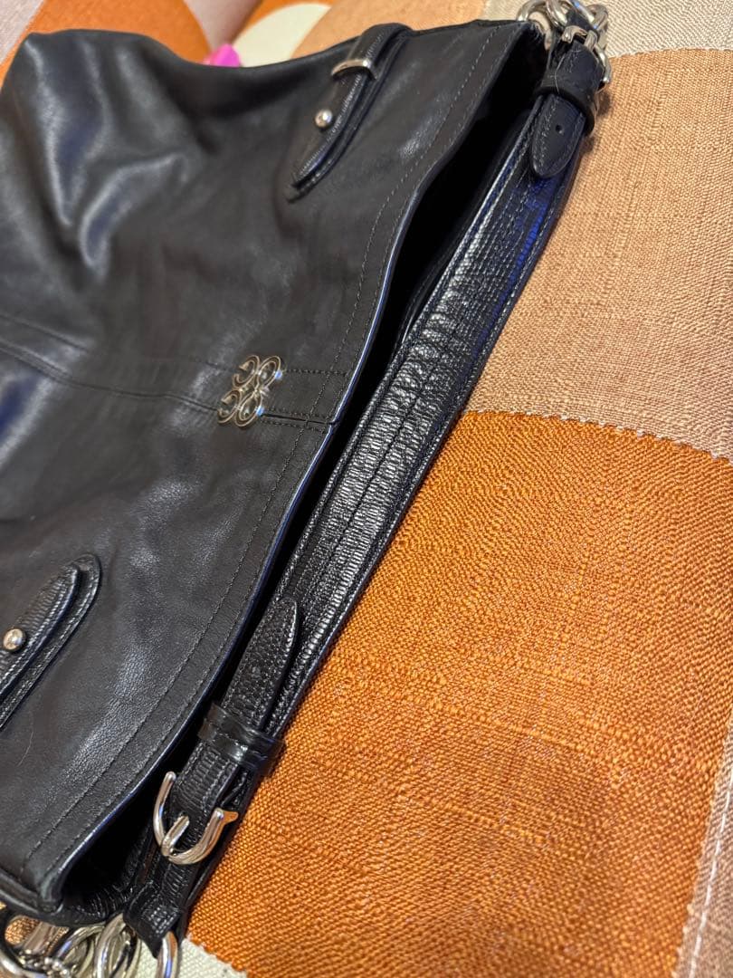 COACH 黒 レザー ショルダーバッグオールド