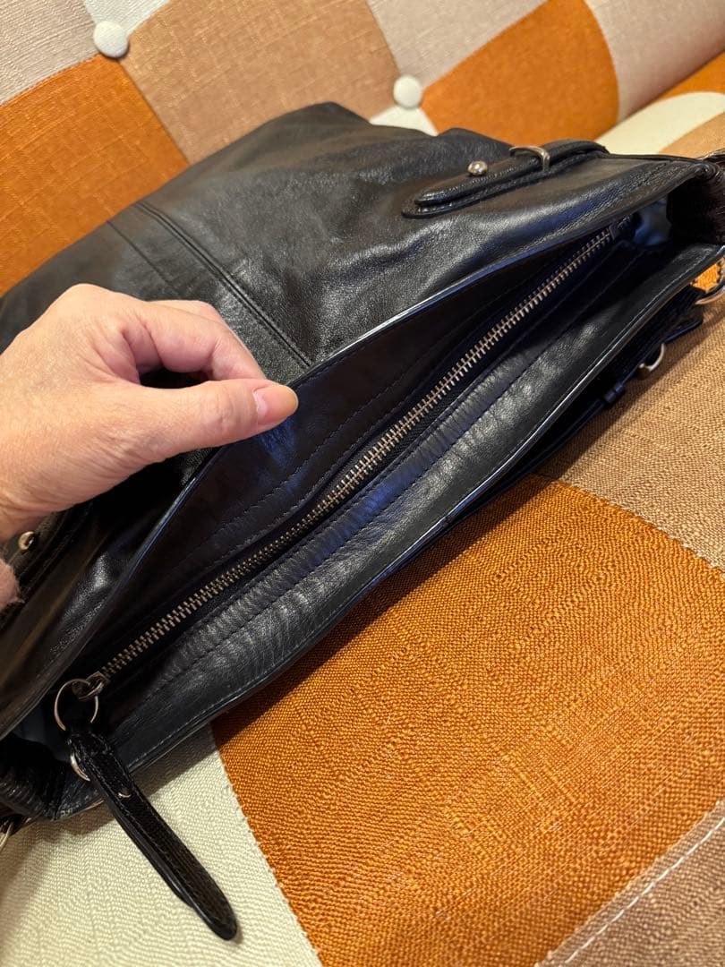 COACH 黒 レザー ショルダーバッグオールド