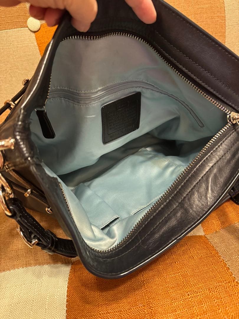 COACH 黒 レザー ショルダーバッグオールド