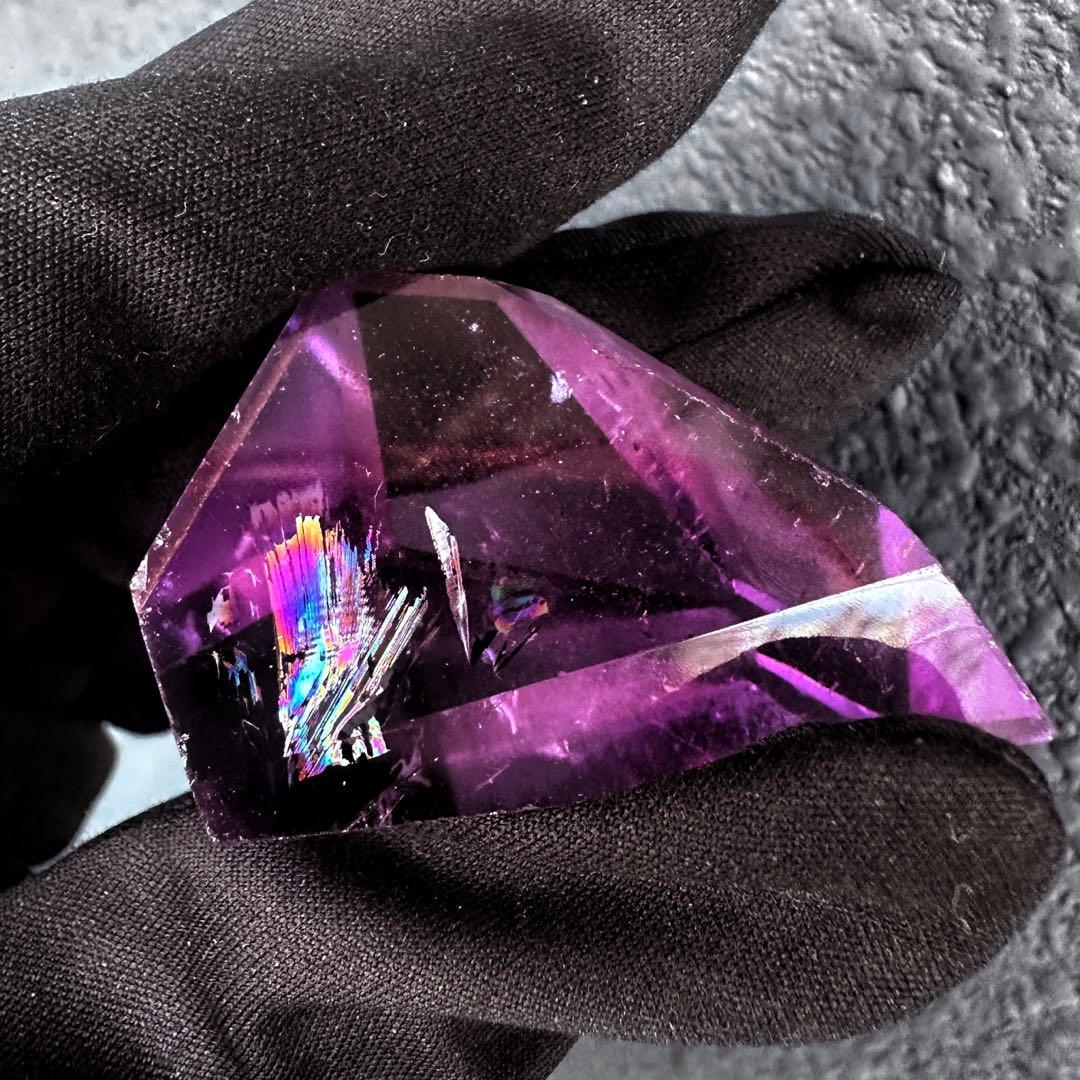 高品質❗アメジスト☆レインボー☆2点セットパワーストーン 置物 天然石A1253