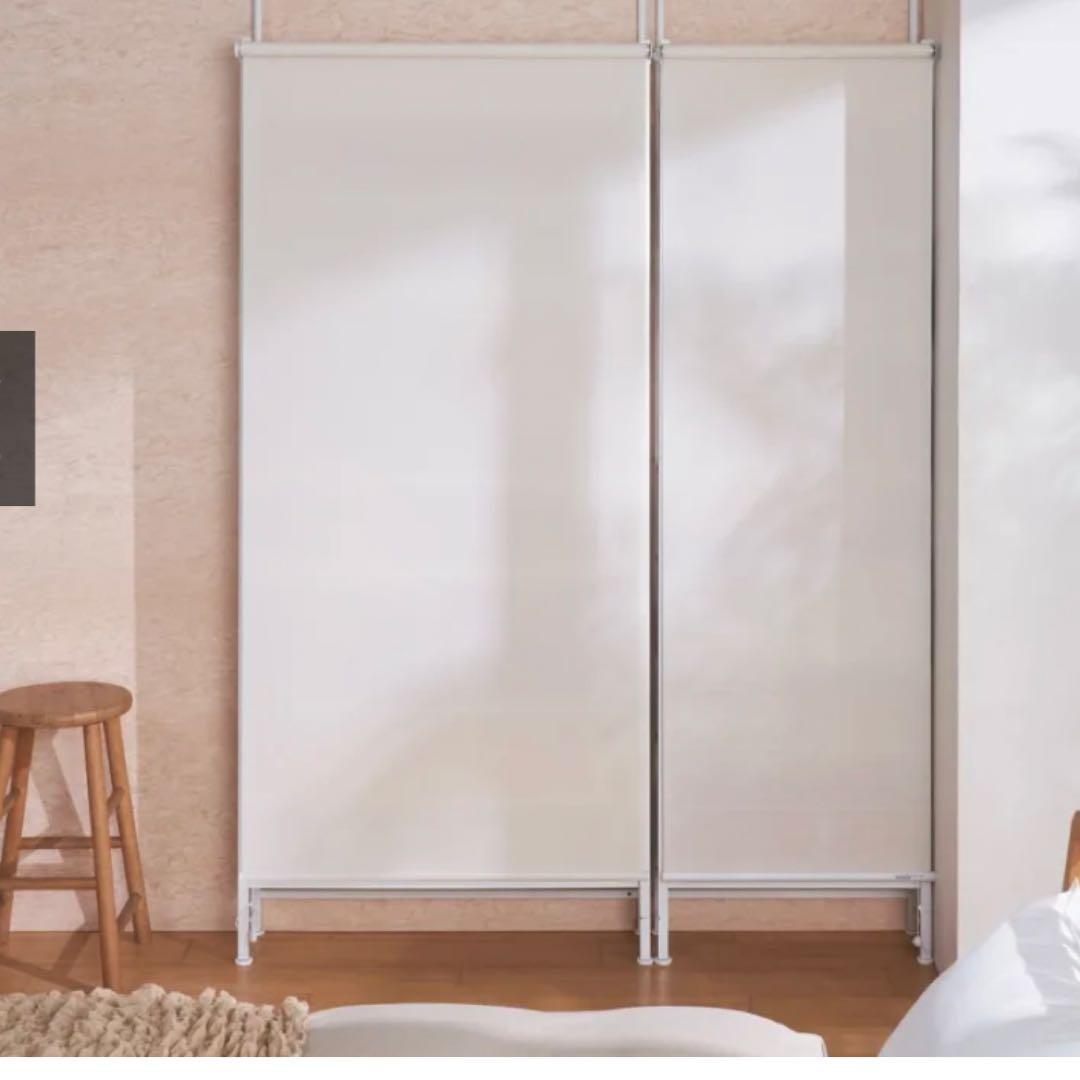 ロールカーテン付き突っ張りシェルフラック 幅60奥行36高さ205～260cm