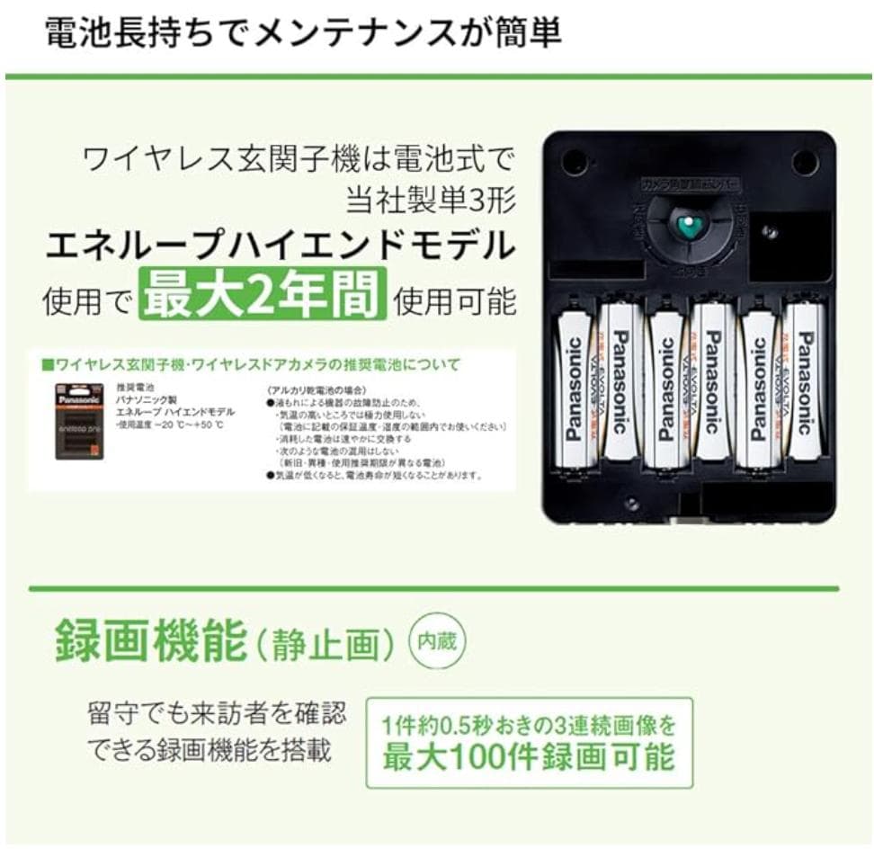 Panasonic ワイヤレステレビドアホン VS-SGE20LA