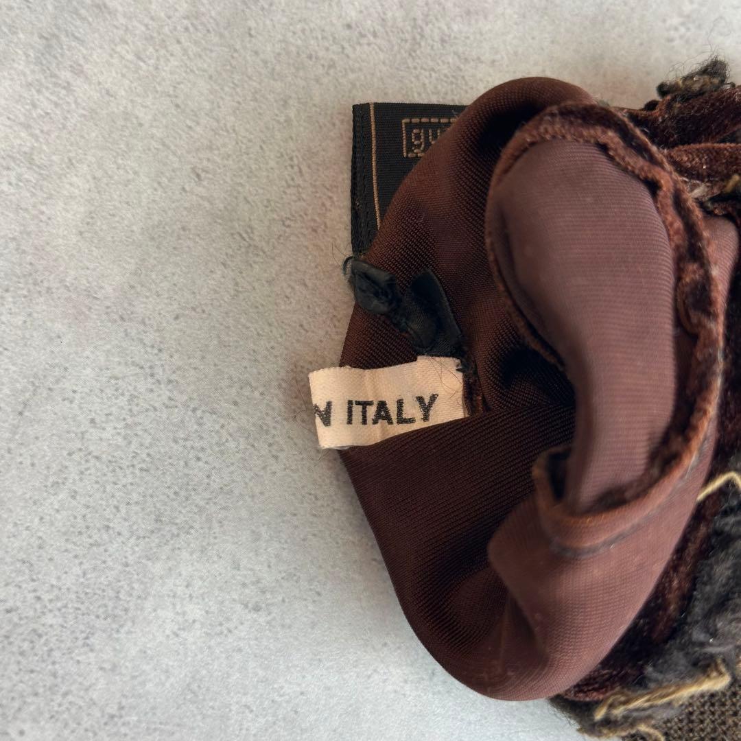 FENDI ズッカ金具　ベロア手袋　バーガンディ