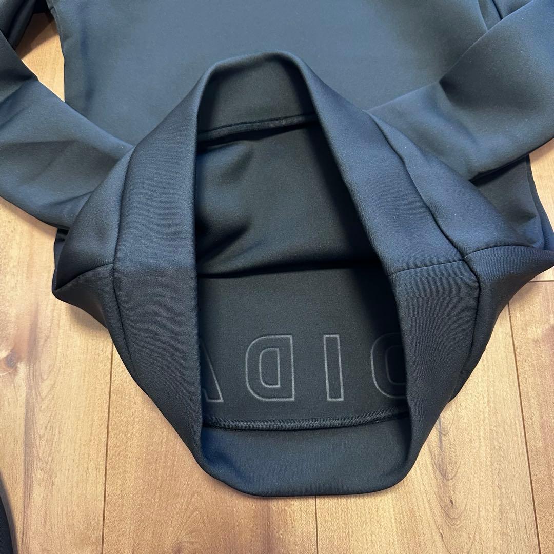 ダンボールニット セットアップ　長袖　フード　スカート　春秋　パーカー　ブラック