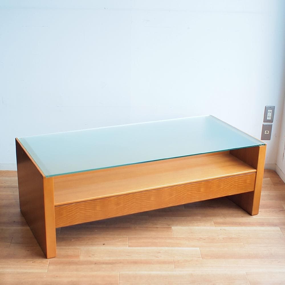 カリモク/karimoku ガラス天板 センターテーブル 引出付き