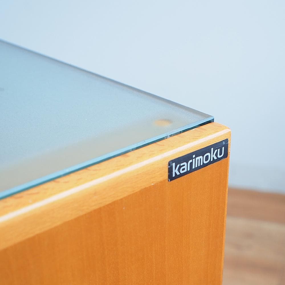 カリモク/karimoku ガラス天板 センターテーブル 引出付き