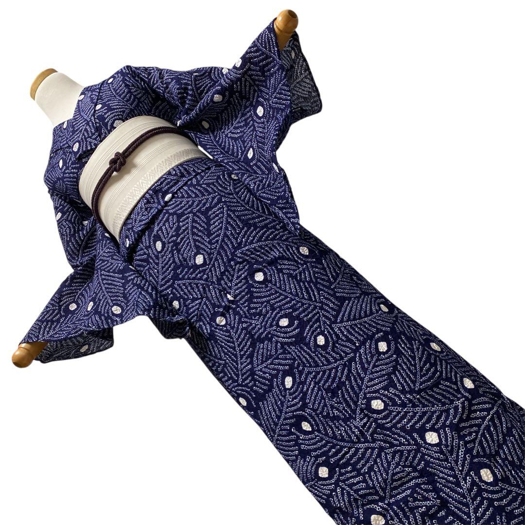 【専用です】 孔雀の羽根 絞り浴衣 有松絞り浴衣 yukata