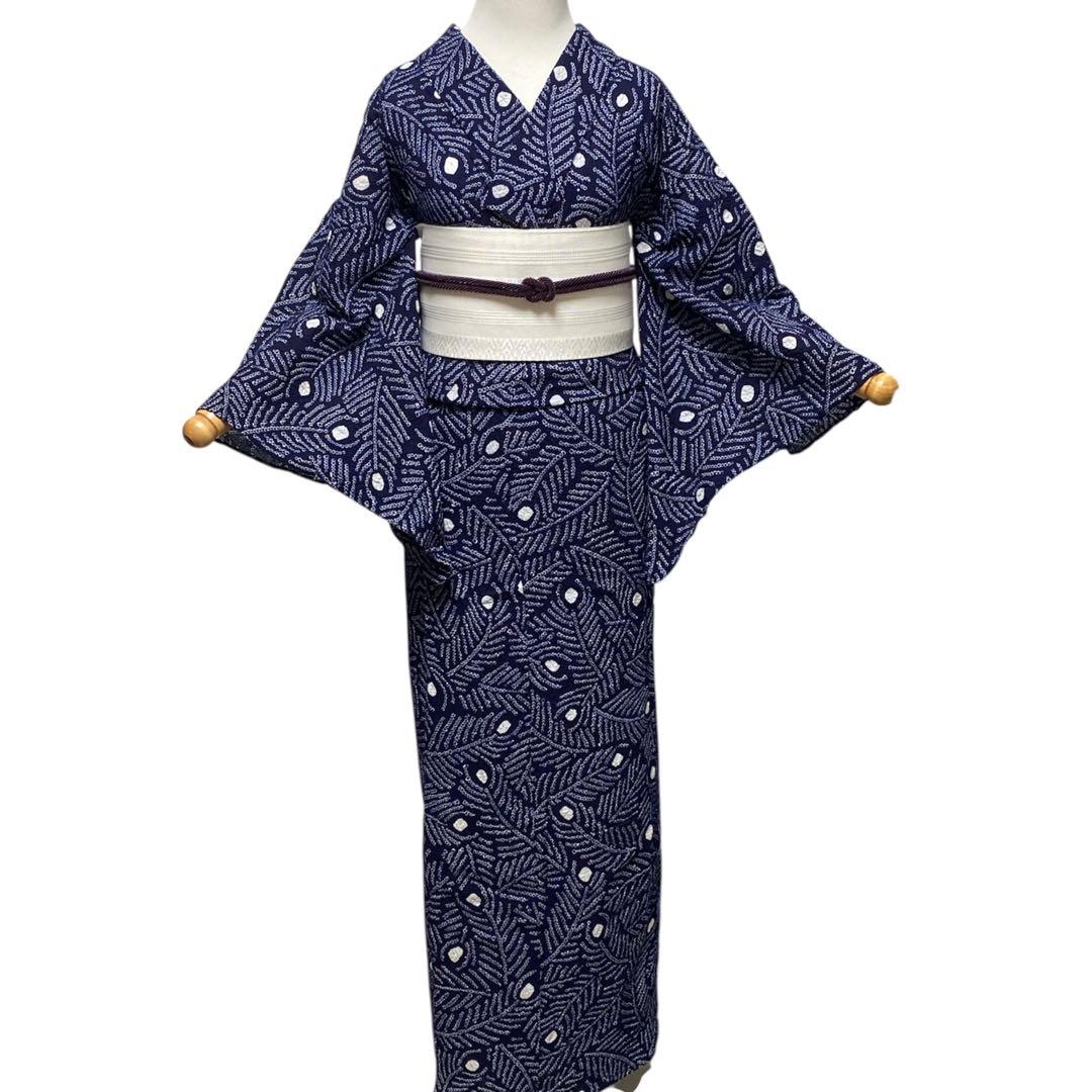 【専用です】 孔雀の羽根 絞り浴衣 有松絞り浴衣 yukata