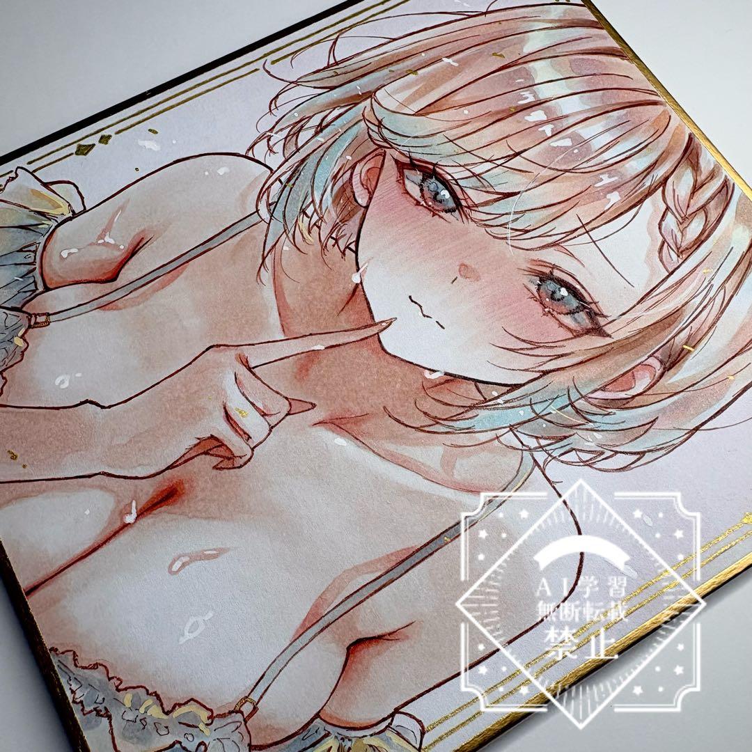 エ*！様 一点物 オリジナル 色紙 手描きイラスト アナログ 女の子 創作 原画