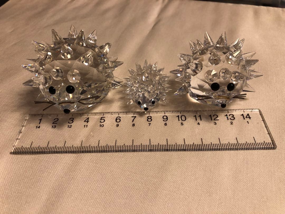 スワロフスキー　ハリネズミ置物 3点セット