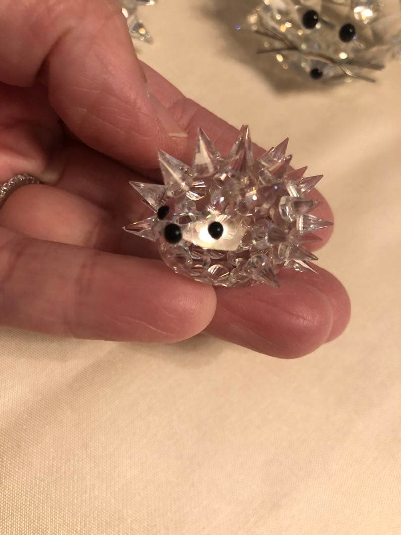 スワロフスキー　ハリネズミ置物 3点セット