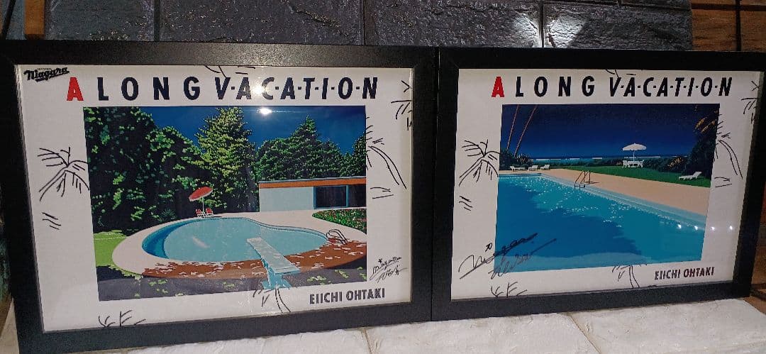 大瀧詠一/ア・ロングバケーション【A4サイズ写真ポスターフレーム付き３点セット】