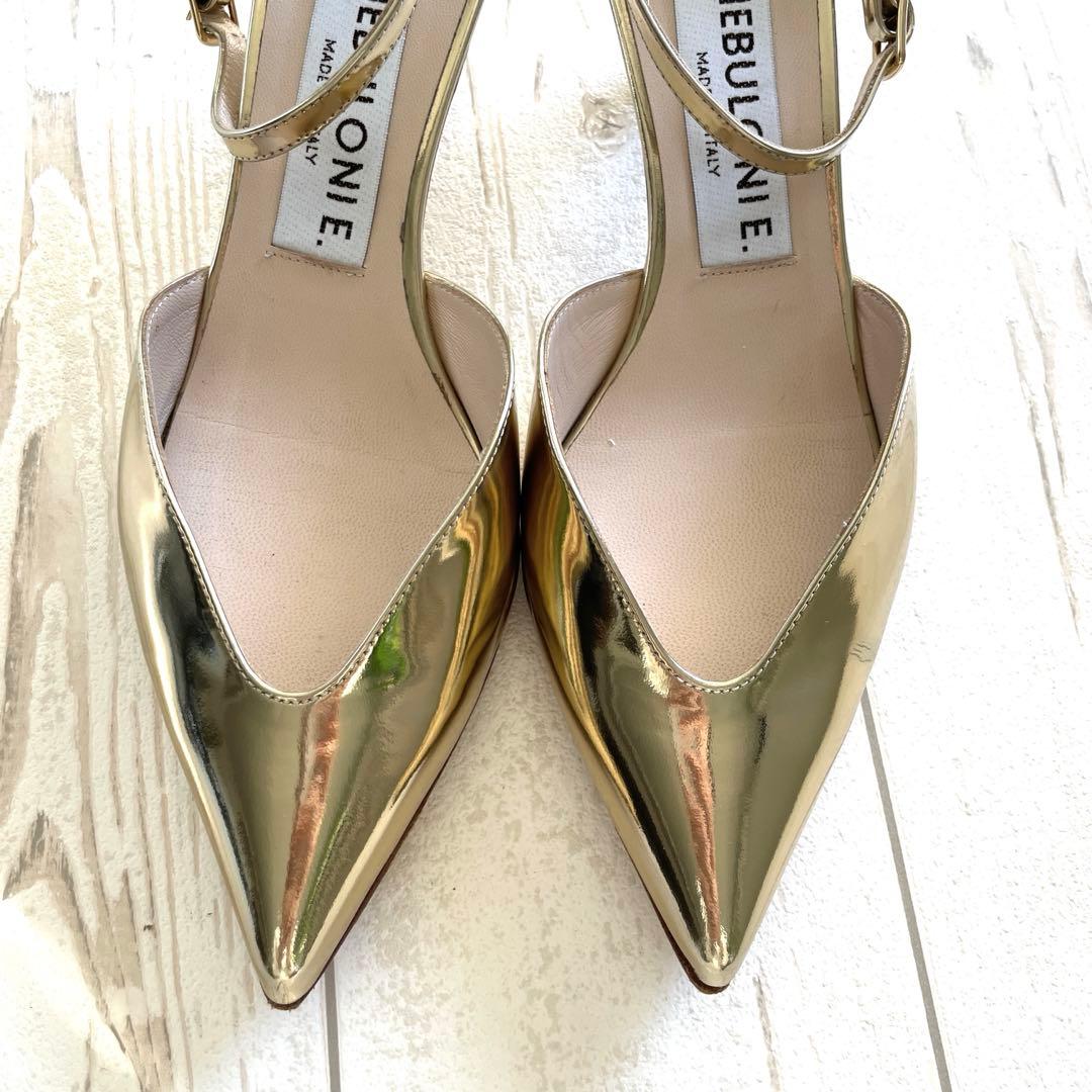 NEBULONI E. ゴールド ポインテッドトゥミュール