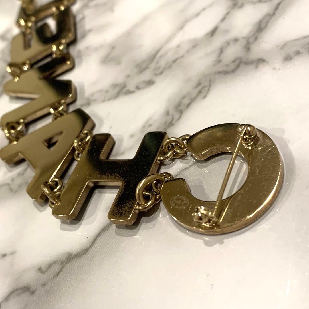 専用です シャネル　CHANEL ロゴ　ブラッククリスタル　立体ブローチ　美品