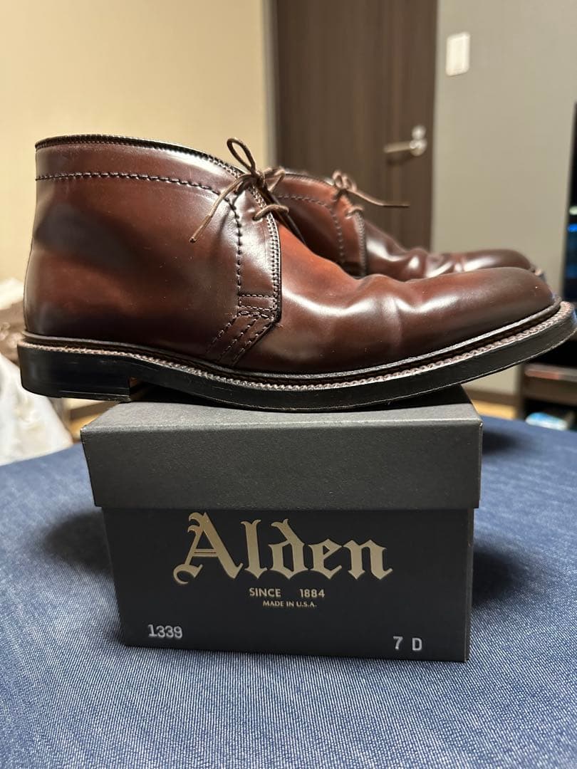 Alden 1339 ブラウン チャッカブーツ 7D