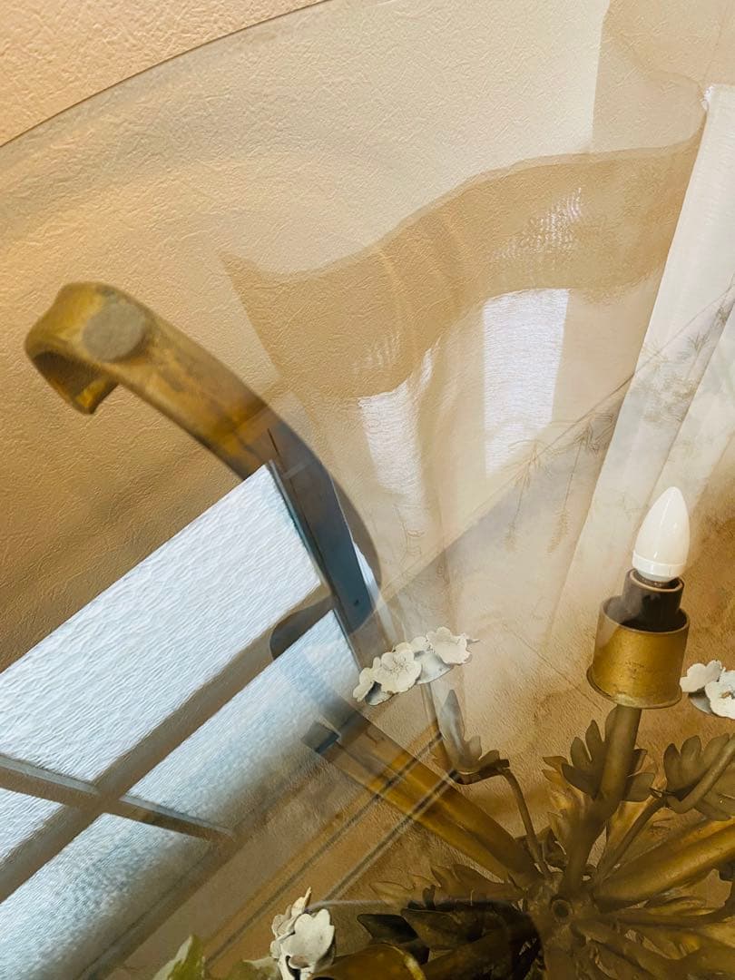 アンティークショップ購入　ライト付サイドガラステーブル