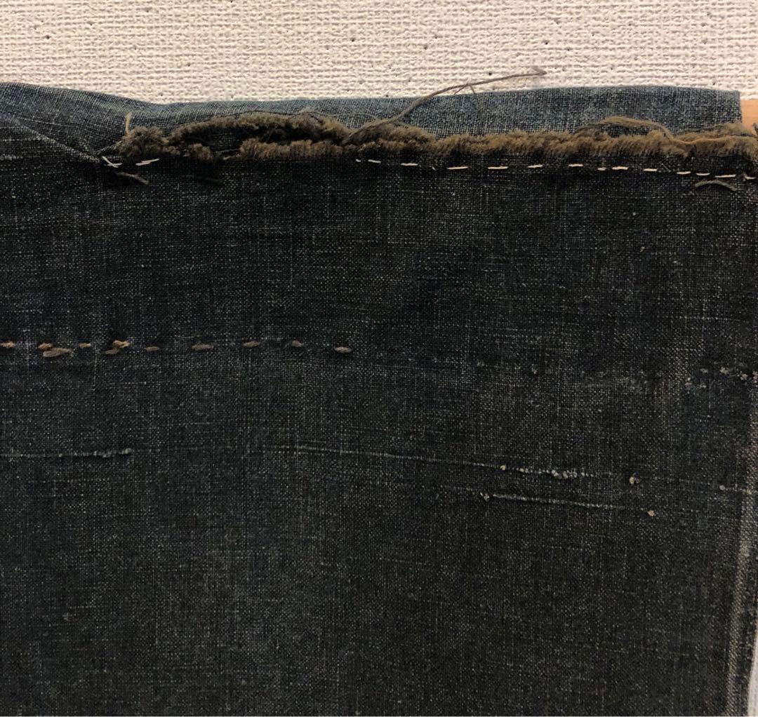 藍染 加賀のれん 時代物 木綿 古布ソ-233 三巾