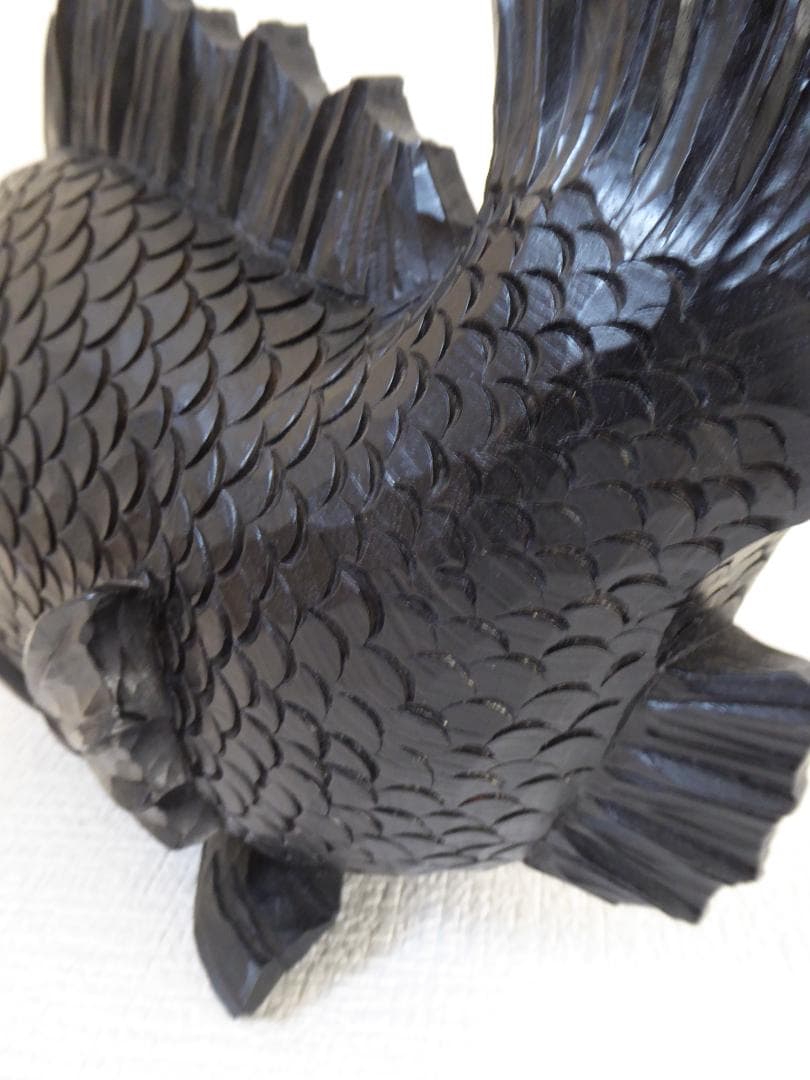 木彫り/一刀彫り/手彫り『魚』サカナ/さかな/木製/彫刻/置物/飾り/グッズ/A