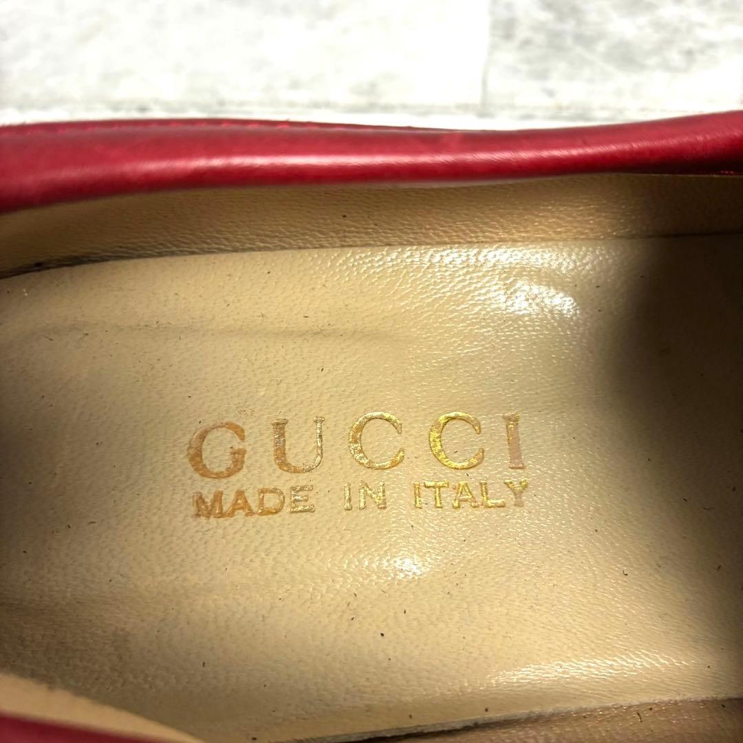 GUCCI グッチ　ホースビット　ビットローファー　スエード　赤