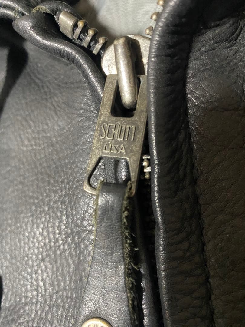 Schott フード付きレザージャケット 2XL