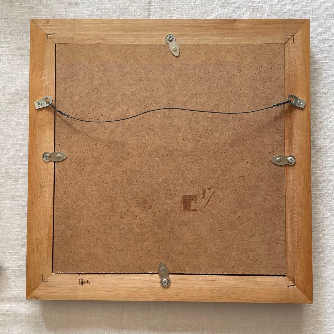 植田莫　さん　サンタと星の木 染め、刺繍アート 絵画 約20cm x 20cm