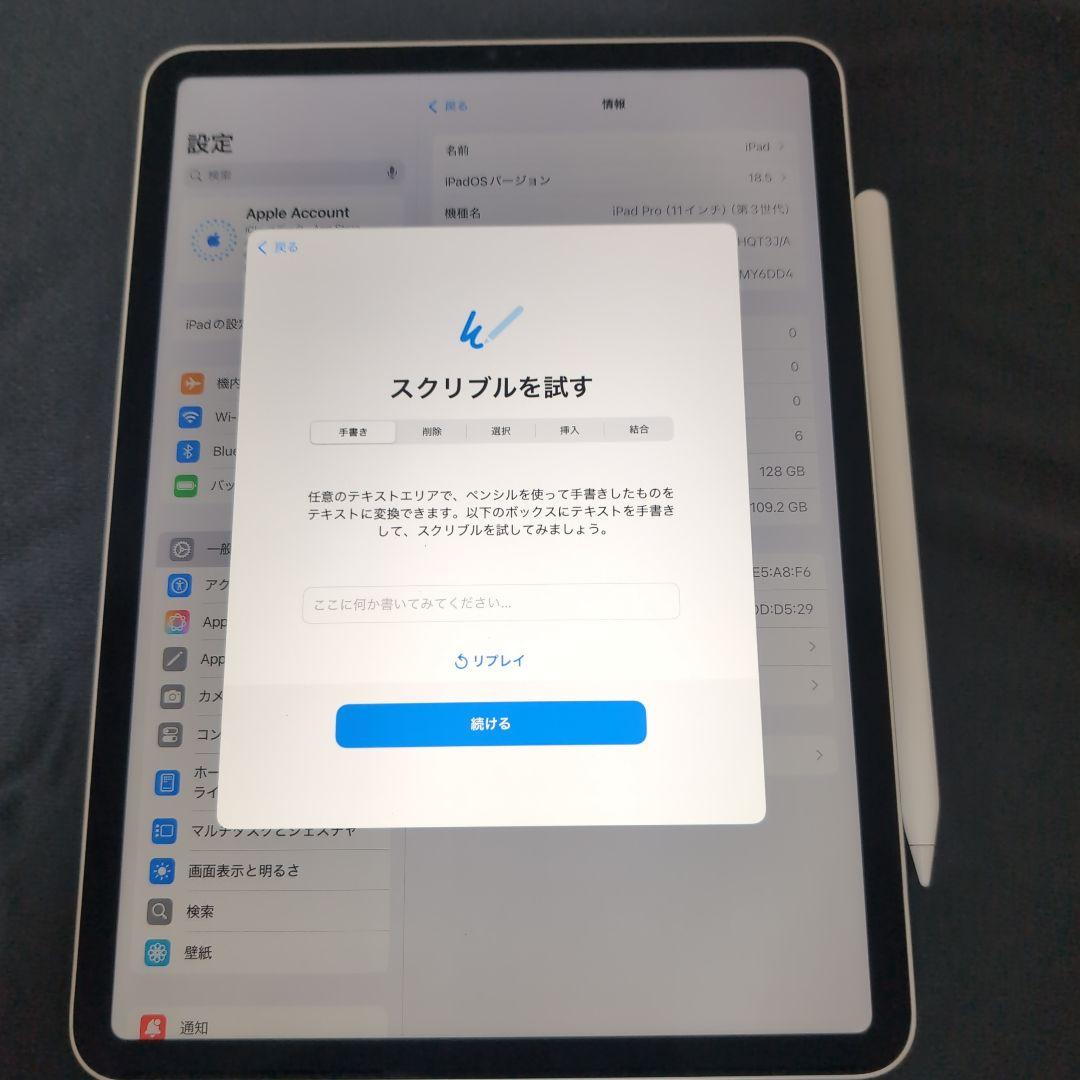 アップル　ipad pro 11 第三世代　128GB　WiFiモデル　シルバー