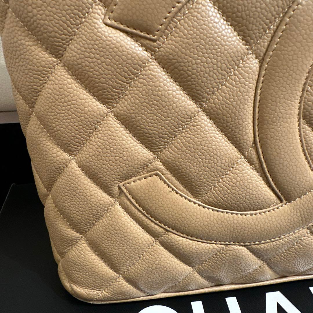 《正規品》CHANEL 復刻トート　ベージュ　ゴールド金具　キャビアスキン