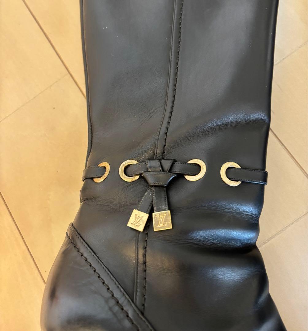 ルイヴィトン　ブラックレザー ロングブーツ 値段交渉OK お値下げ中♪