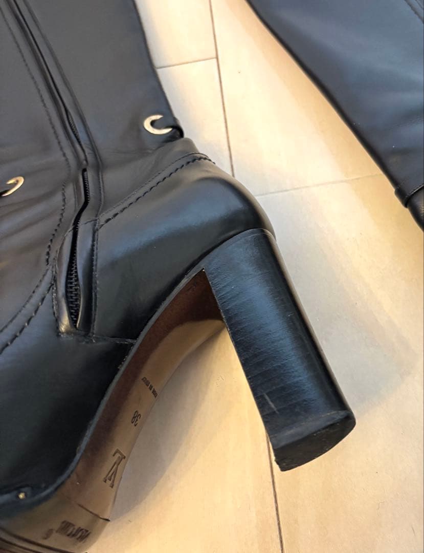 ルイヴィトン　ブラックレザー ロングブーツ 値段交渉OK お値下げ中♪