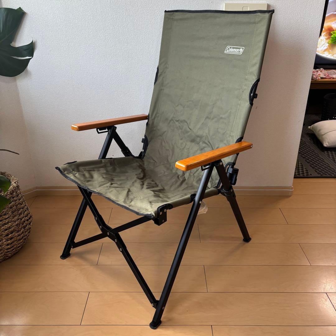 Coleman 折りたたみハイバックチェア オリーブグリーン　レイチェア